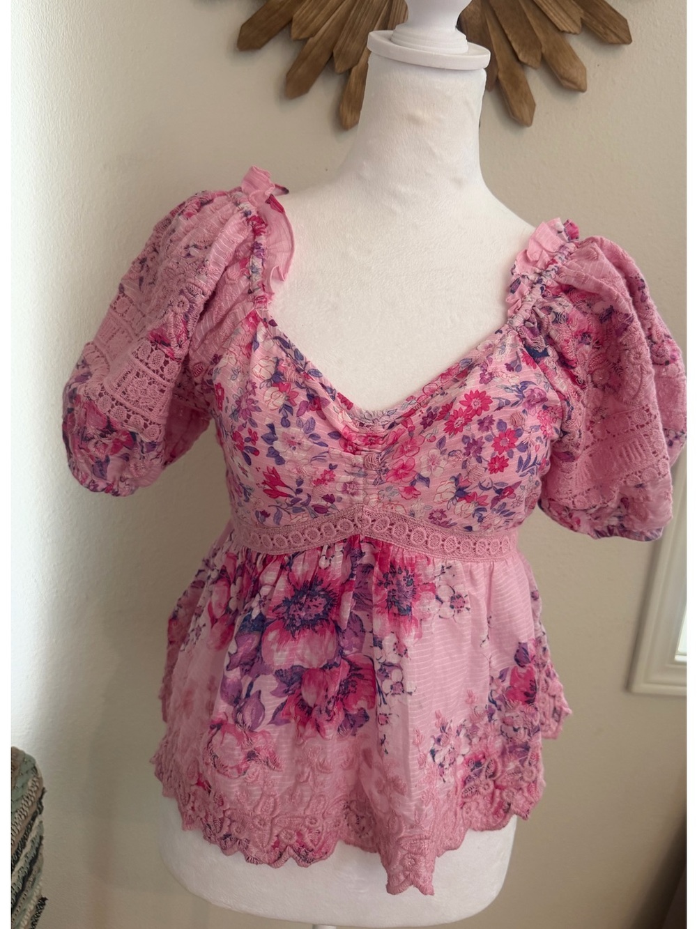 LoveShackFancy Prezia Top | Romantic Floral Ruffle Blouse | XS NWT